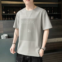 Летняя футболка с коротким рукавом, брендовая летняя одежда, трендовый шелковый тонкий лонгслив, жакет, в корейском стиле