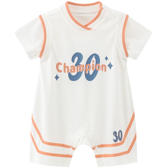 
[Light-drying] Baby short-sleeved jumpsuit, thin breathable basketball clothing, summer baby sweatshirt, sports clothing