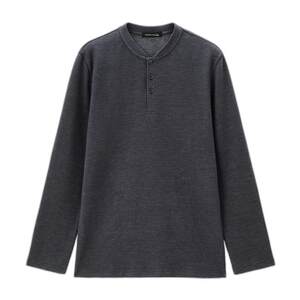 
Giordano Henley shirt men's 2026 spring retro American waffle henley collar long-sleeved T-shirt men 01025805