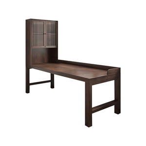 
Solid wood desk bookcase integrated wall study table double desk workbench L-shaped computer table bedroom home