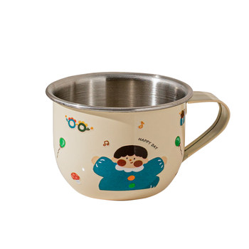 316 stainless steel children's water cup for household drinking water cup for anti-fall baby open learning drinking cup kindergarten milk cup
