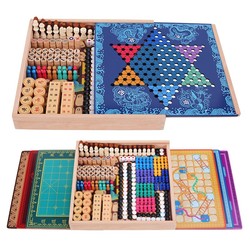 Flying Chess, Checkers, Go, Children's Educational Games, Chess Collection, All-in-one Toy, Multifunctional Chinese Style Chess Board