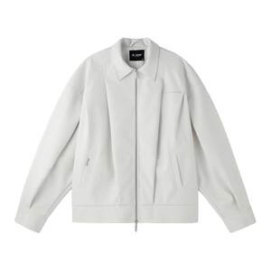 
Lin Qiunan's same BJHG reckless crocodile pattern leather jacket for men and women, spring loose couple leather jacket