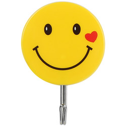 Strong adhesive smiley face sticky hook cartoon hook dormitory non-stick hook cute wall hanging mini small hook