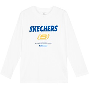 
Skechers outlets boys and girls knitted long-sleeved T-shirts for spring and autumn comfortable children's patchwork tops and bottoming shirts