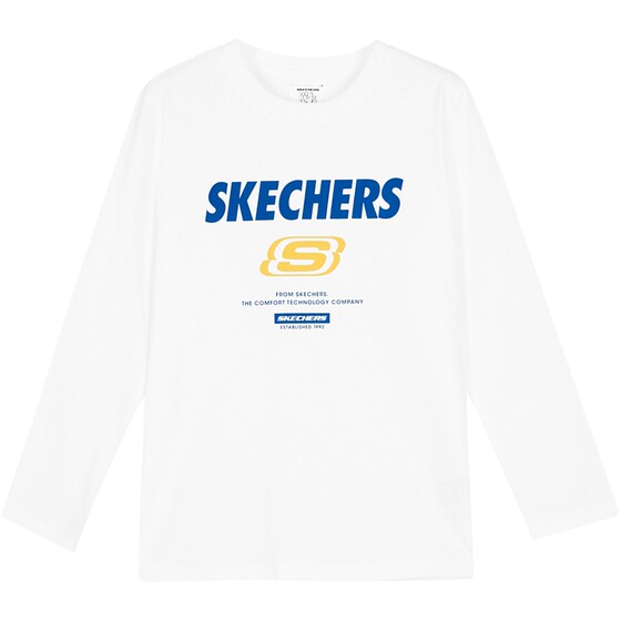 
Skechers outlets boys and girls knitted long-sleeved T-shirts for spring and autumn comfortable children's patchwork tops and bottoming shirts