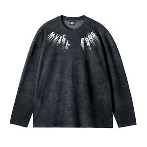 
Muscle Dog sports long-sleeved T-shirt men's spring and autumn new American texture loose casual training clothes fitness tops