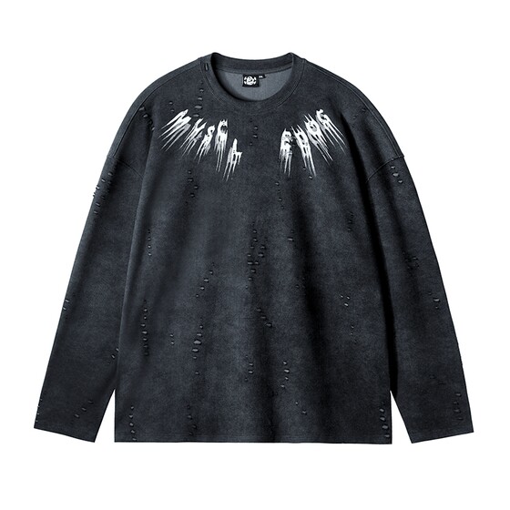 
Muscle Dog sports long-sleeved T-shirt men's spring and autumn new American texture loose casual training clothes fitness tops