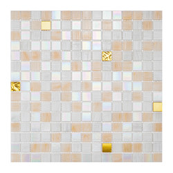 Shallow honey bathroom background wall glass mosaic tiles