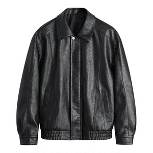 
BLACK ADAM custom cracked craft sheepskin leather casual jacket leather jacket for men and women in the same style spring and autumn coat