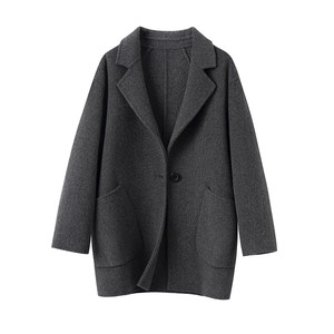 
Autumn and winter new double-sided cashmere coat for women, cocoon-shaped belly-covering fat MM women's woolen coat for small people, high-end woolen coat