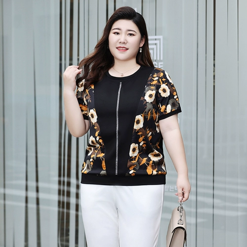 Дизайнерская летняя футболка с круглым воротником, короткий рукав, большой размер, оверсайз