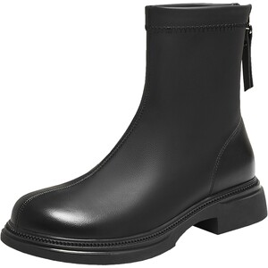 
TATA His Her Boots Women's 2025 Velvet Fashion Boots French Chelsea Boots Thick Soled Retro Short Boots CE701DZ5