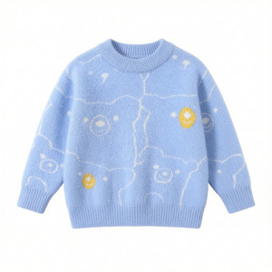
Children's sweater boys' sweater autumn and winter baby mink velvet base sweater round neck fashionable wool inner top