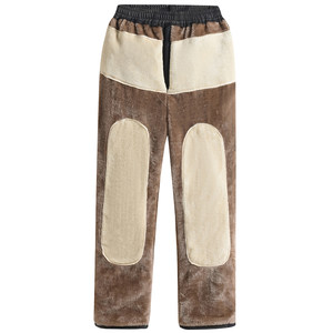 Loose leather pants for men, thickened and velvet, warm men's pu leather pants, waterproof cycling wear work clothes, cold-proof pants for driving