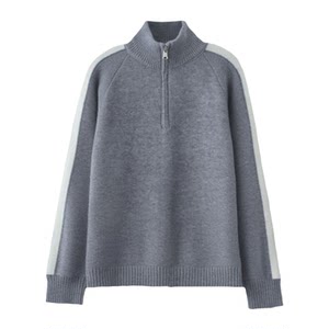 
Half-zip sweater for boys and teenagers in autumn and winter new style middle school students stand collar thickened knitted bottoming shirt men's trendy