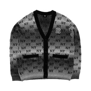 
MLB official Zhang Linghe's same model for men and women with all-over printed presbyopic Korean style versatile knitted cardigan 25 autumn new KCM03