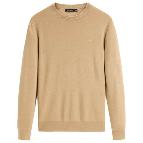 
Peacebird Men's Casual Sweater Cardigan Round Neck Embroidered Inner Fashionable Wool Pullover Men's Casual Sweater