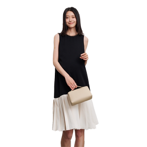 SELLYNEAR maternity suit summer vest dress new fashionable loose black and white contrasting small fragrance skirt