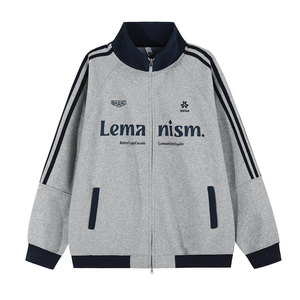 
lemanism baseball uniform red jacket men's stand collar spring and autumn couple style American sports jacket women's sweatshirt jacket