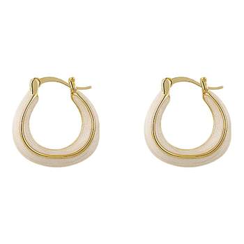 Drip glaze earrings female light luxury niche ear buckle
