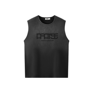 
Semir vest men's summer pure cotton letter printed round neck sleeveless top fashionable gradient wide shoulder knitted vest