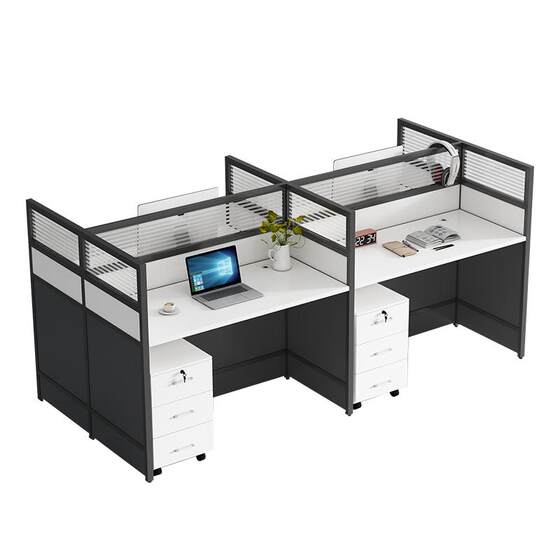 Desk desk and chair group staff 6 people in the simple and modern office partition separate single computer 4 -person screen employee station