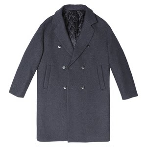 
[Store] Thickened wool wool coat for men's mid-length double-breasted inner plus imitation silk cotton winter jacket