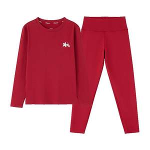 
ubras animal year family red wool thermal underwear women's suit New Year's autumn clothes for boys and girls Year of the Horse