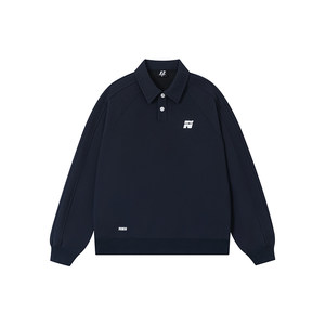 FORNINES college style embroidered polo shirt sweatshirt for men and women trendy brand couple autumn new lapel casual top