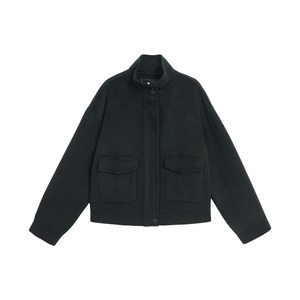 
pusumede relaxed and relaxed 1OO wool short double-sided woolen coat women's casual loose woolen coat