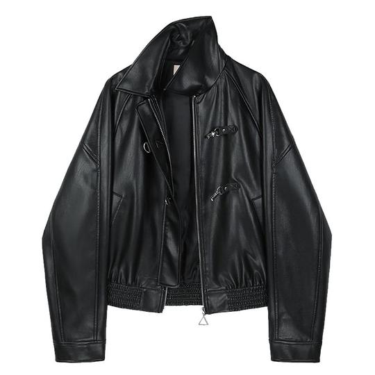 Vega Chang Women's PU Leather Jacket Fall 2023 Korean Style