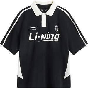 
Li Ning POLO shirt women's official new spring and summer couple lapel half-sleeved loose T-shirt American sports short-sleeved men