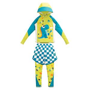 Baby swimsuit male long -sleeved long trousers split sunscreen swimwear boys 2 years old A -type fast -drying seaside swimsuit
