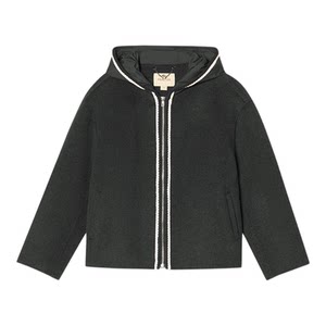 
Psalm's special selection of black and white webbing edge double-sided woolen short woolen jacket 2025 winter style