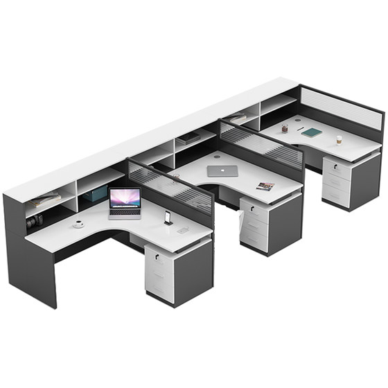 Employee office desk simple and modern 4/6 artificial table screen screen card seat desk and chair combination office furniture
