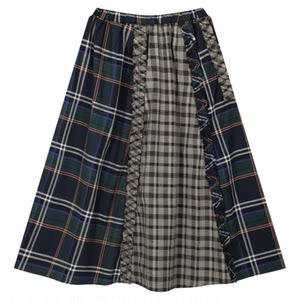 
niko and...Skirt Women's 2025 Autumn and Winter New Plaid Wooden Ear Trimmed Skirt 498077