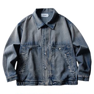 
PROPCELL American retro washing and old denim jacket men's autumn new loose casual jacket top trendy