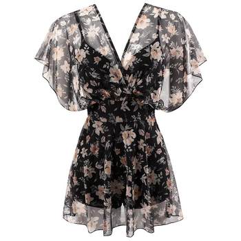 Yimeishan slimming one-piece floral swimsuit