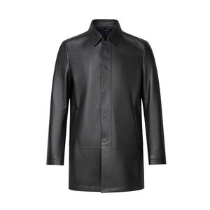 
[First layer sheepskin] Carl Danton lapel mid-length leather jacket for men's autumn and winter warm leather jacket