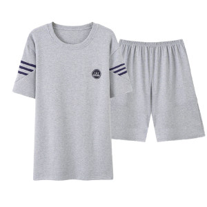
Pajamas men's summer pure cotton short-sleeved shorts teenagers loose home clothes summer thin can be worn outside middle-aged suits