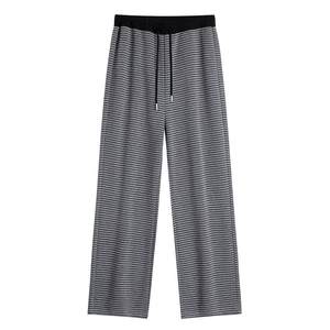 婧麒孕妇裤子春秋外穿无托腹仿羊毛条纹阔腿裤不勒肚子长裤孕妇装