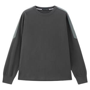 
Giordano Jacket Men's Cotton Shoulder Color Block Sweatshirt Fabric Round Neck Knitted Long Sleeve T-Shirt 01025800