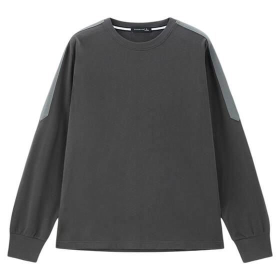 
Giordano Jacket Men's Cotton Shoulder Color Block Sweatshirt Fabric Round Neck Knitted Long Sleeve T-Shirt 01025800