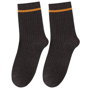 
Men's autumn and winter medium-tube cotton socks, casual, extended and thickened, warm socks, dark colors, simple and non-smelling feet
