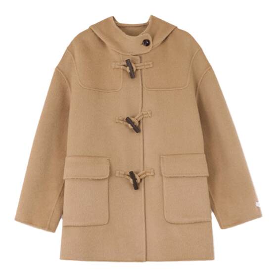 
Korean version of autumn and winter new double-sided wool coat for women ox horn button designer personalized woolen coat for women 526