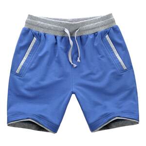 Men's summer sports shorts pure cotton knitted five-point pants large size casual running men's elastic fitness straight mid-trousers
