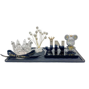 Cute Bow Bear Boat Customized Name Gradient Color first letter Creative Ladies Creative Ladies Inner Platform