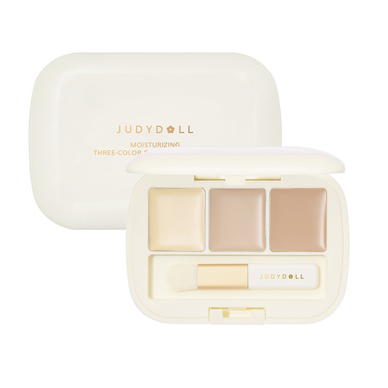 
Judydoll Orange Three Color Concealer Palette conceals spots, dark circles, acne marks, brightens sunken tear troughs