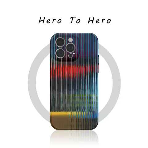 Hero To Hero Red Blue Stripe Ribbed Texture Phone Case for iPhone 17, 16, 15, 14 and 13